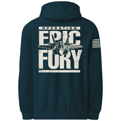 Operation Epic Fury Comfort Unisex Hooded Sweatshirt - Plane