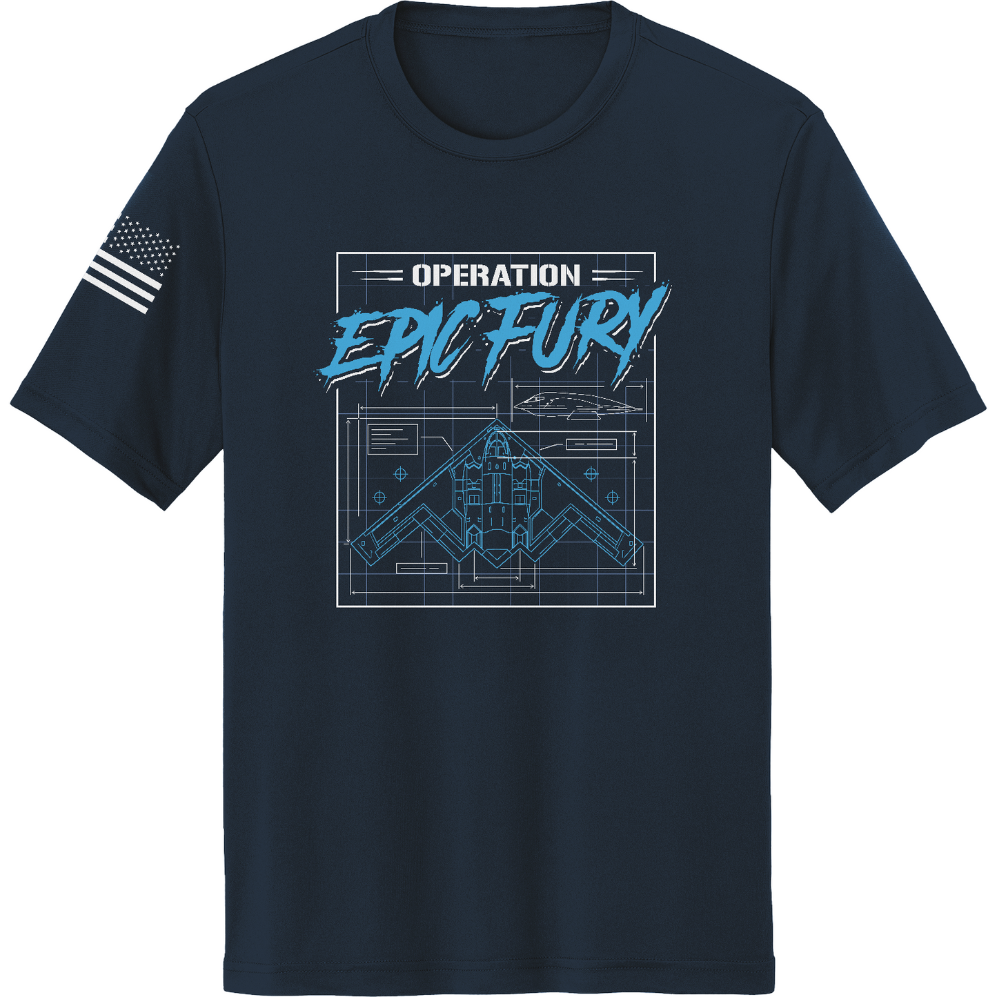 Operation Epic Fury Hi-Tech SS Performance Tee - Blueprint