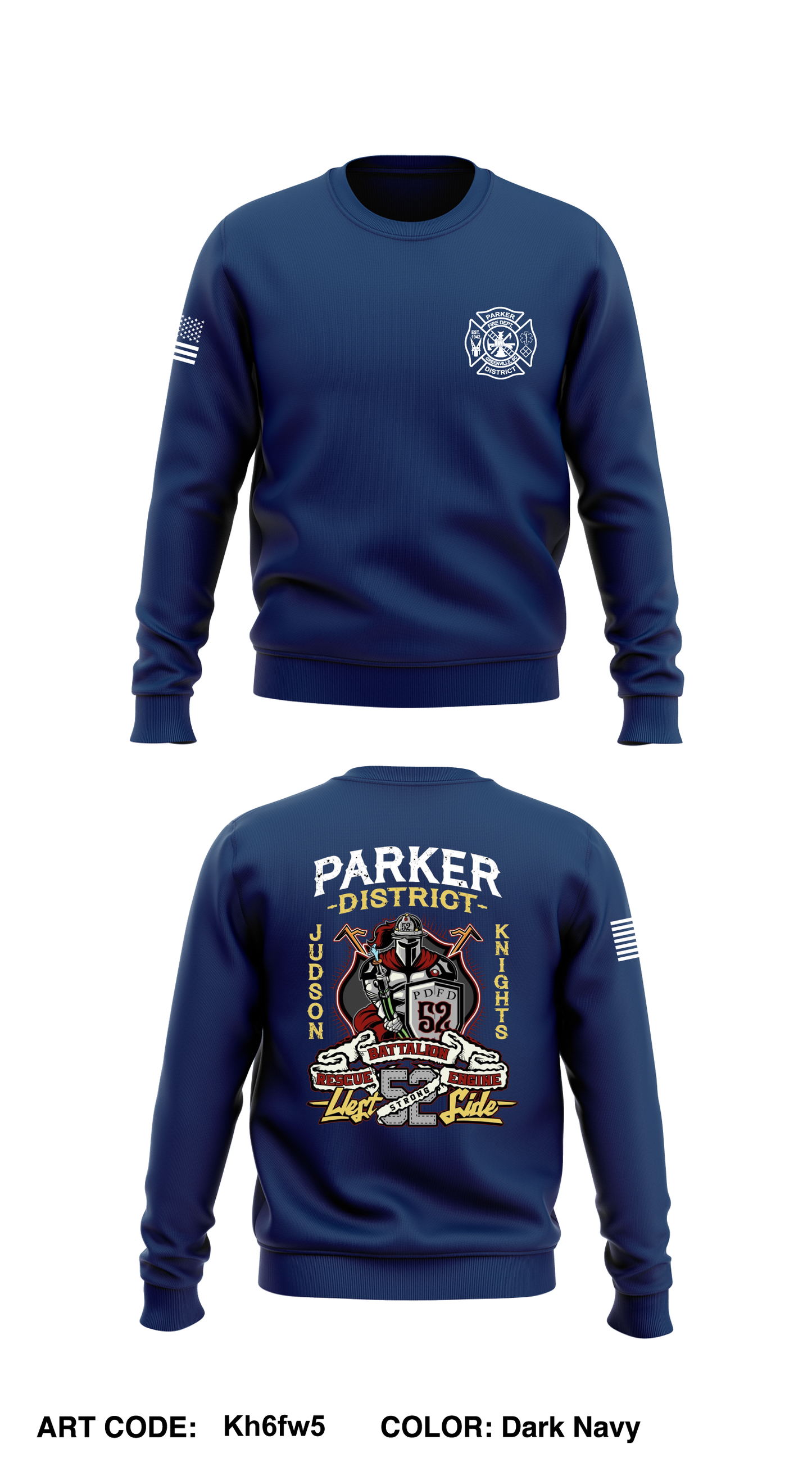 Parker District Fire Department Core Men's Crewneck Performance Sweatshirt - Kh6fw5