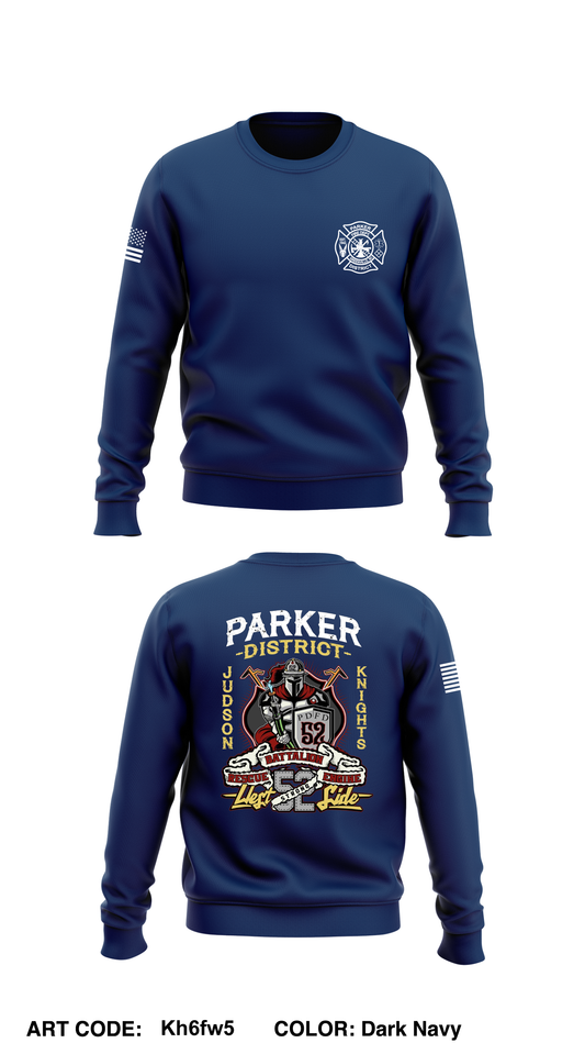Parker District Fire Department Core Men's Crewneck Performance Sweatshirt - Kh6fw5