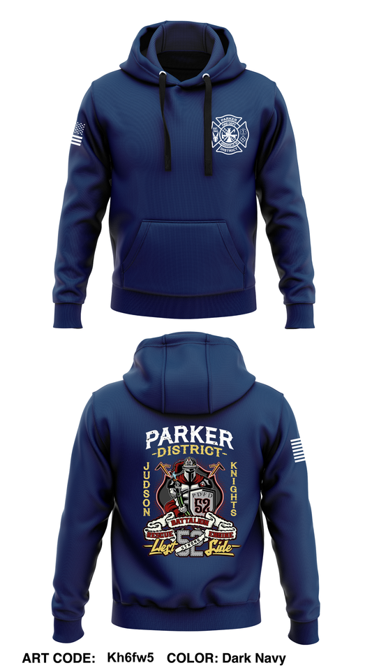 Parker District Fire Department  Core Men's Hooded Performance Sweatshirt - Kh6fw5