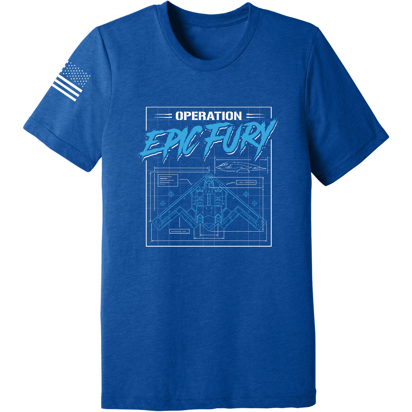 Operation Epic Fury Comfort Unisex Triblend SS Tee - Blueprint