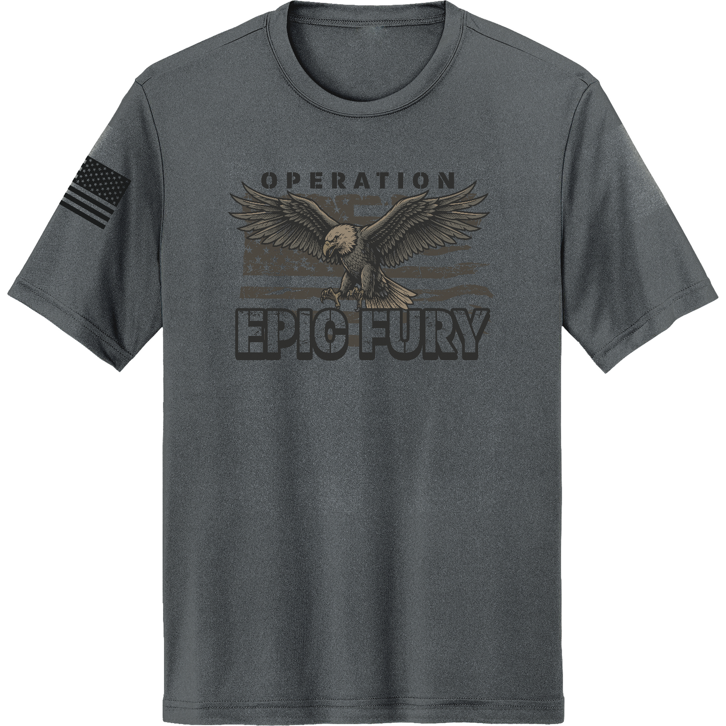 CUSTOM Operation Epic Fury Hi-Tech SS Performance Tee - Eagle Flag