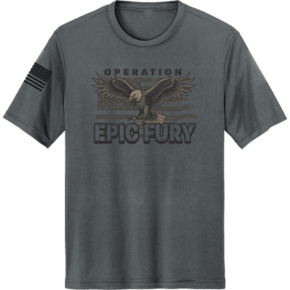 CUSTOM Operation Epic Fury Hi-Tech SS Performance Tee - Eagle Flag