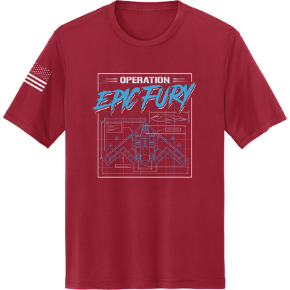 CUSTOM Operation Epic Fury Hi-Tech SS Performance Tee - Blueprint