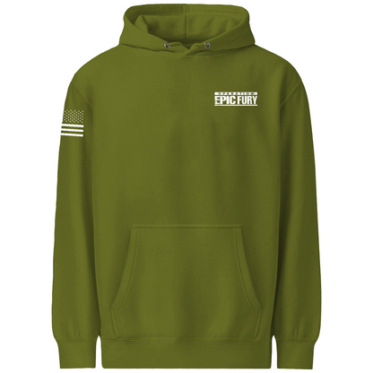 Operation Epic Fury Comfort Unisex Hooded Sweatshirt - Supersonic