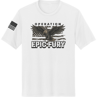 CUSTOM Operation Epic Fury Hi-Tech SS Performance Tee - Eagle Flag