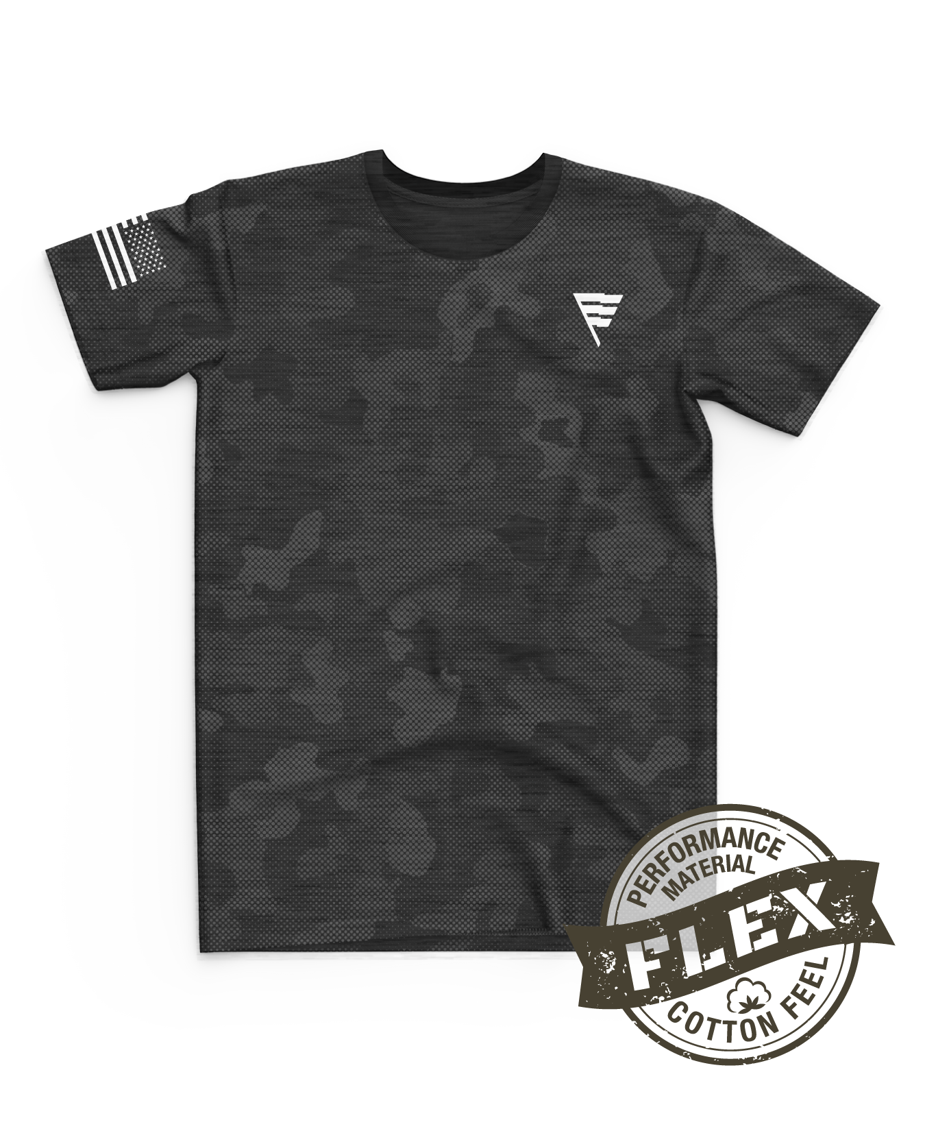 Core Men's SS Flex Performance Tee - Original Camo - Black