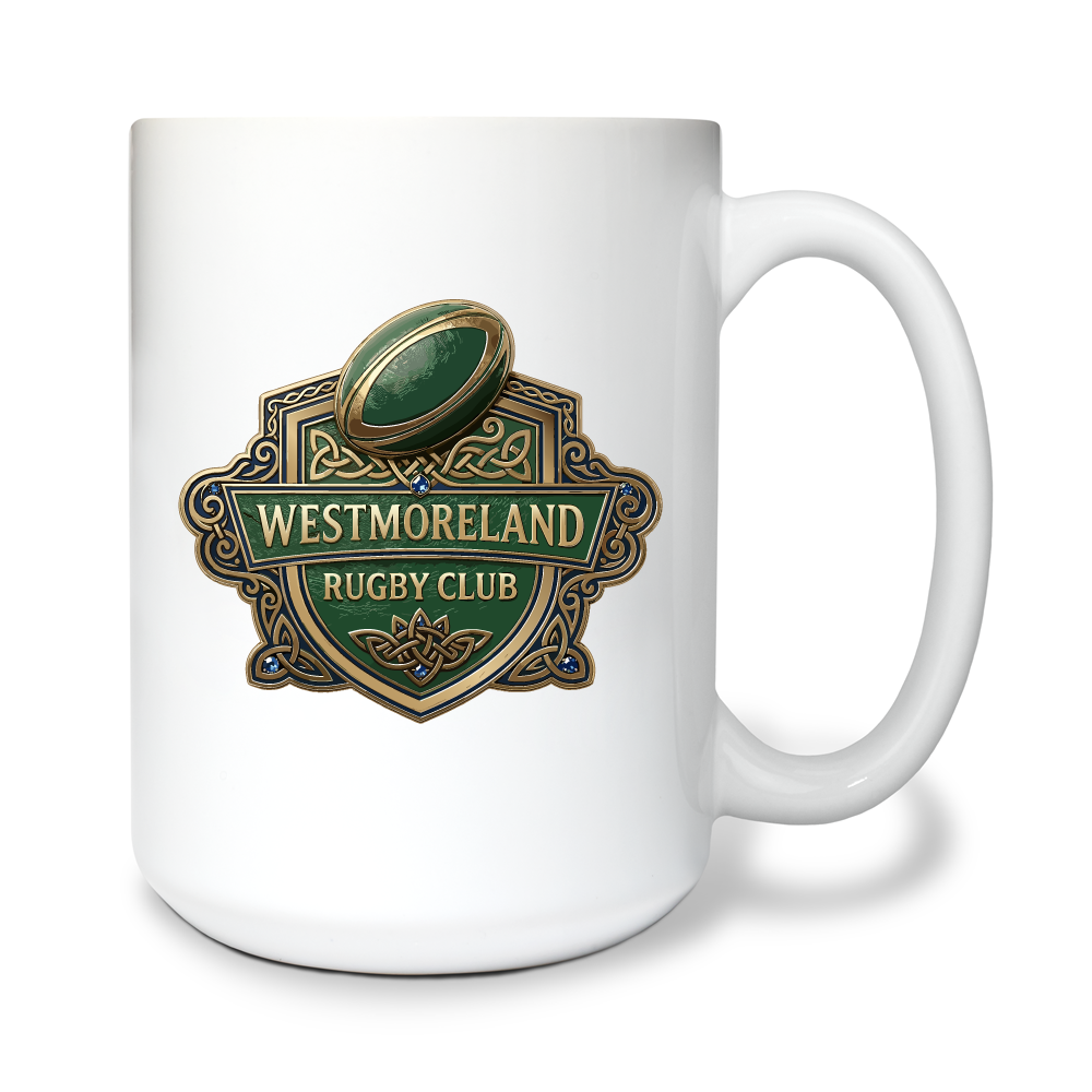 Westmoreland Rugby Club 15 oz White Ceramic Mug - tXwFTU