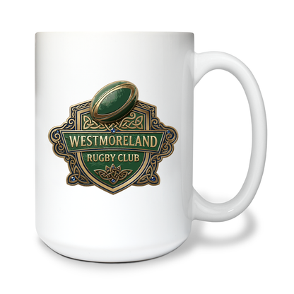 Westmoreland Rugby Club 15 oz White Ceramic Mug - tXwFTU