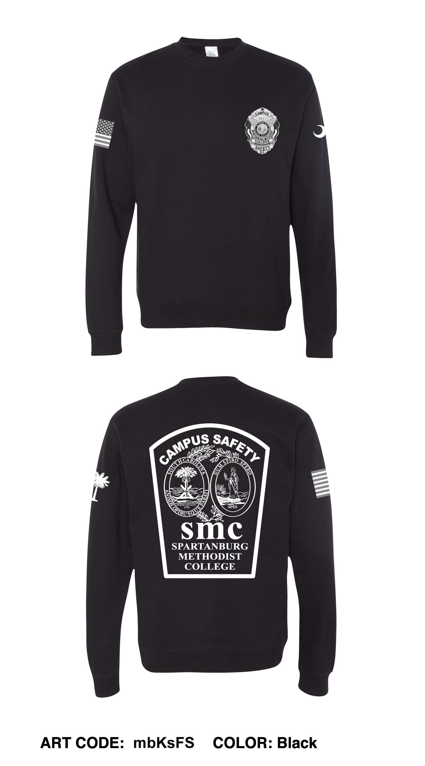 Spartanburg Methodist College Campus Safety Comfort Unisex Crewneck Sweatshirt - mbKsFS