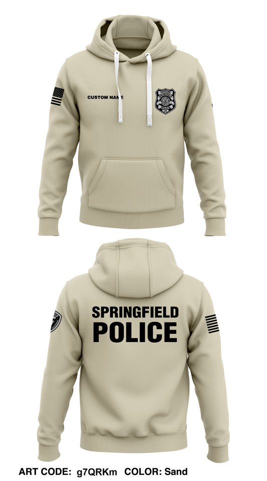 CUSTOM Springfield Police Department  Core Men's Hooded Performance Sweatshirt - g7QRKm