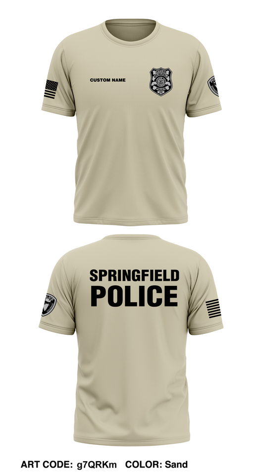 CUSTOM Springfield Police Department Core Men's SS Performance Tee - g7QRKm