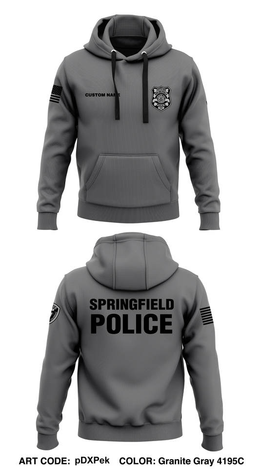 CUSTOM Springfield Police Department  Core Men's Hooded Performance Sweatshirt - pDXPek