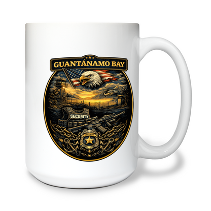 GTMO Security 15 oz White Ceramic Mug - xDn7tM