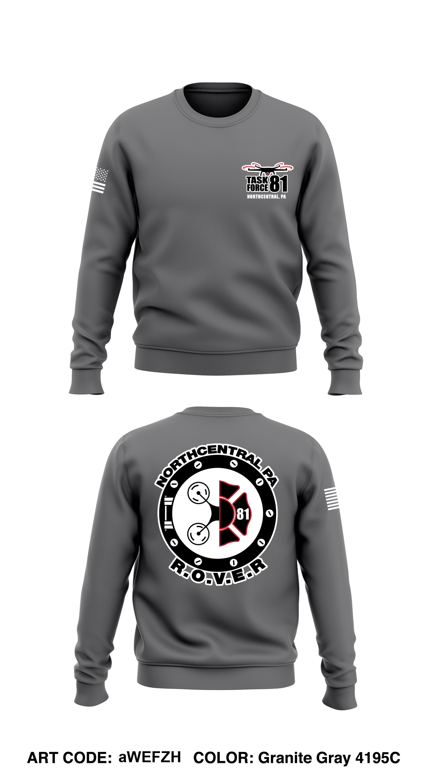 Task force 81 Core Men's Crewneck Performance Sweatshirt - aWEFZH