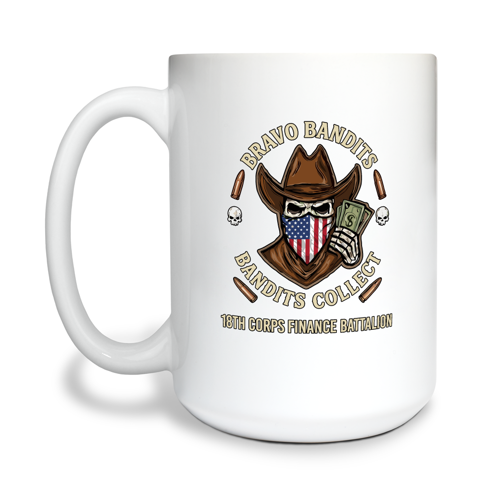 Bravo Company, 18th Corps Finance Battalion Fundraising 15 oz White Ceramic Mug - 4PMsdg