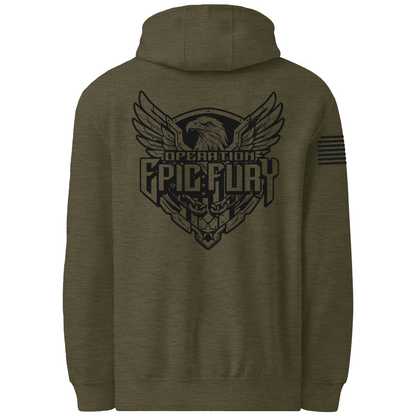 CUSTOM Operation Epic Fury Comfort Unisex Hooded Sweatshirt - Eagle