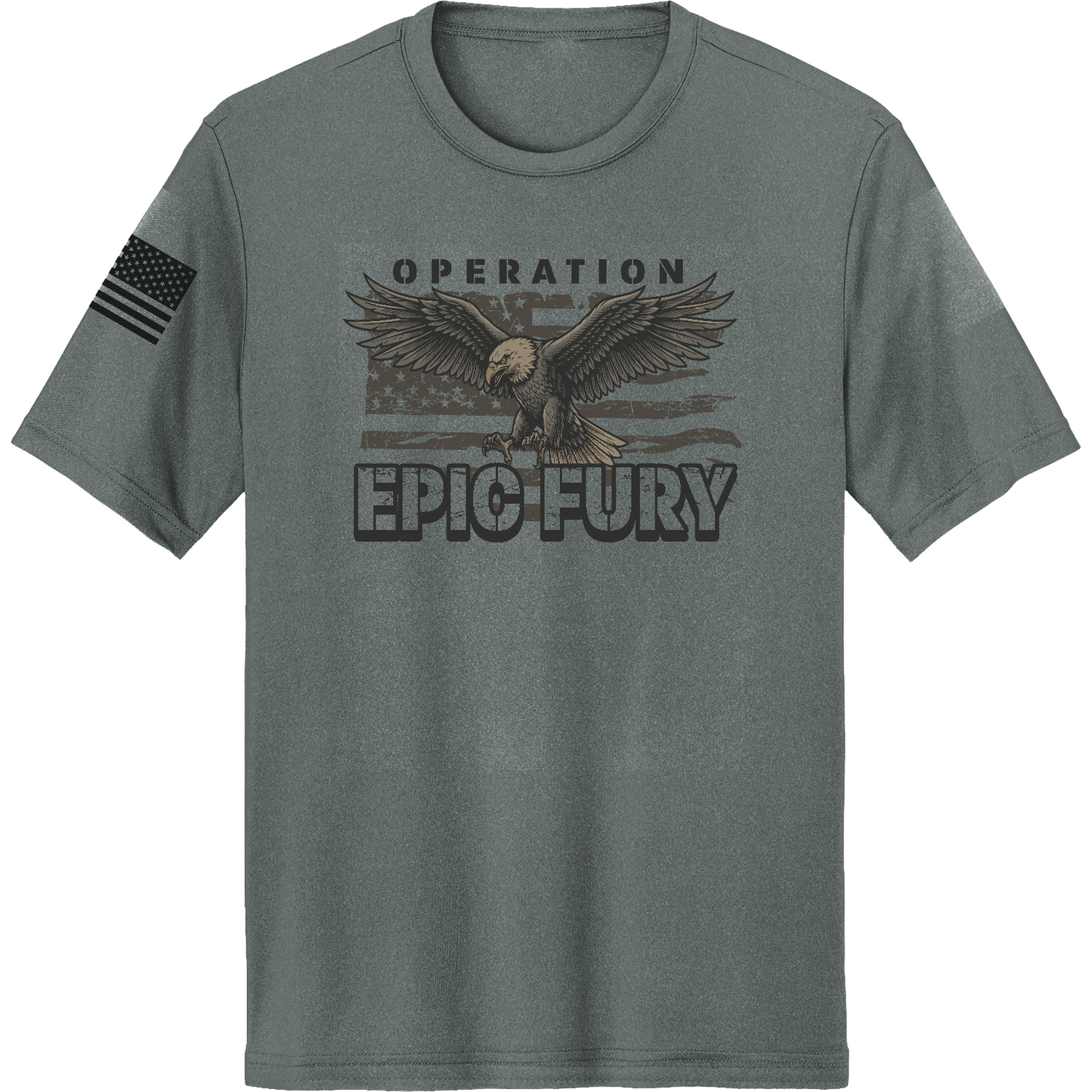 CUSTOM Operation Epic Fury Hi-Tech SS Performance Tee - Eagle Flag
