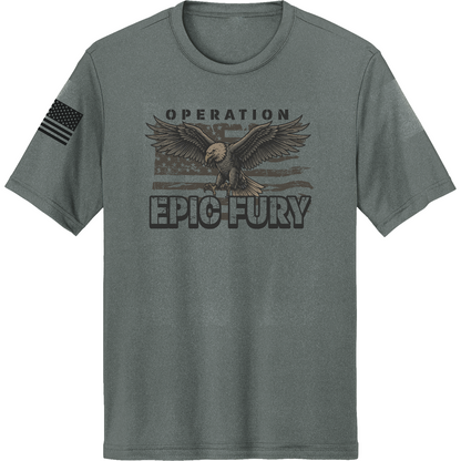CUSTOM Operation Epic Fury Hi-Tech SS Performance Tee - Eagle Flag