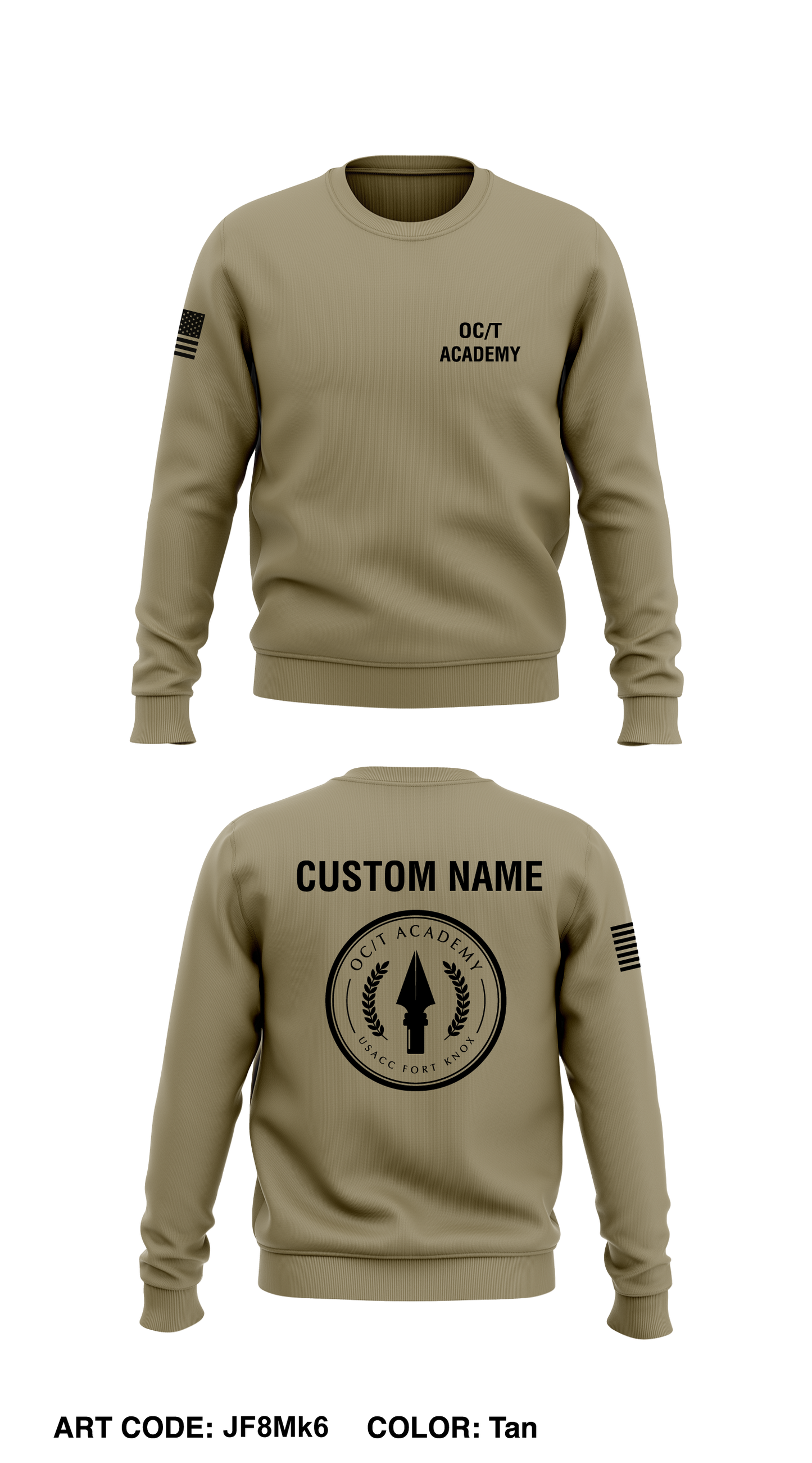 CUSTOM USACC OC-T Academy Core Men's Crewneck Performance Sweatshirt - JF8Mk6