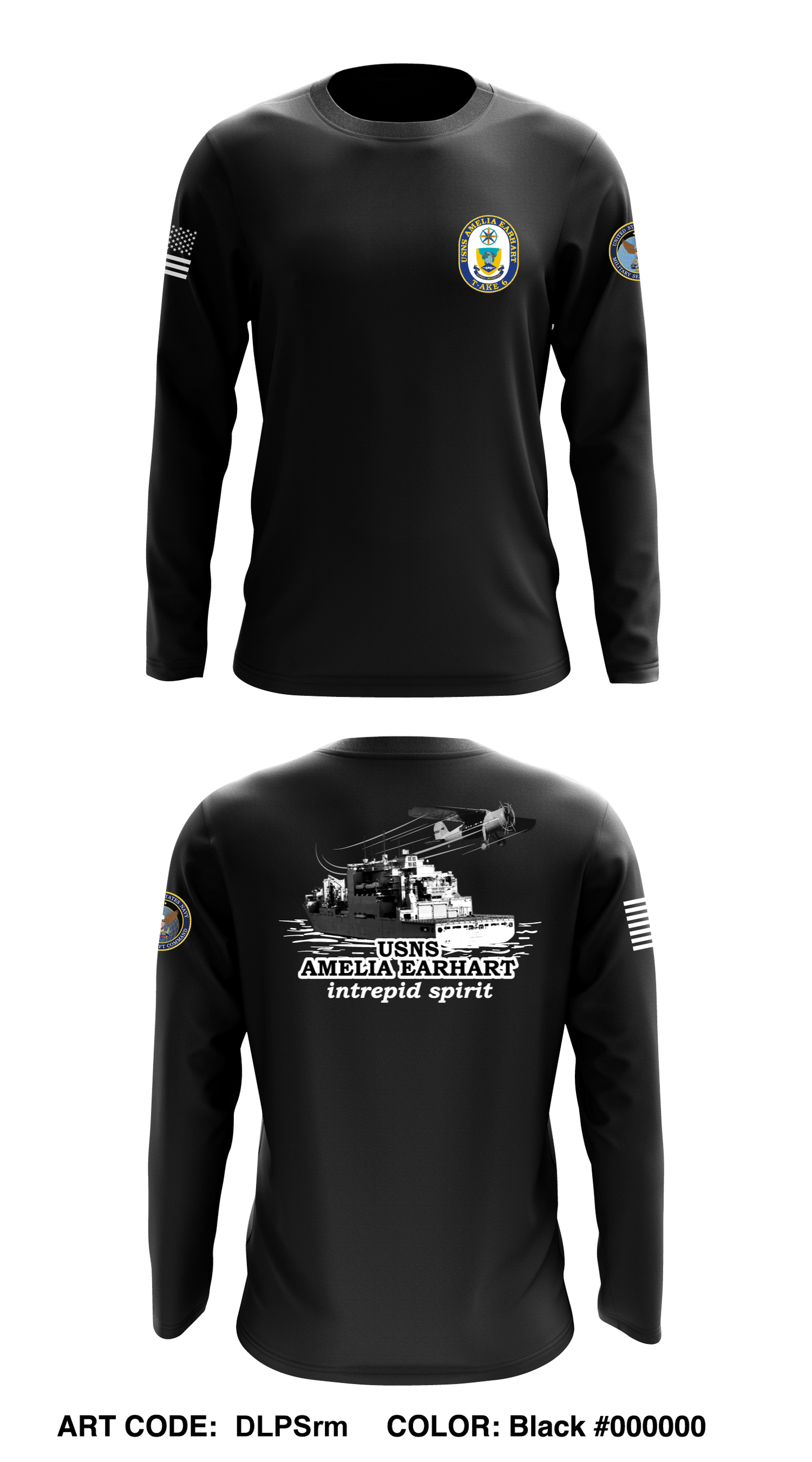 USNS AMELIA EARHART Core Men's LS Performance Tee - DLPSrm