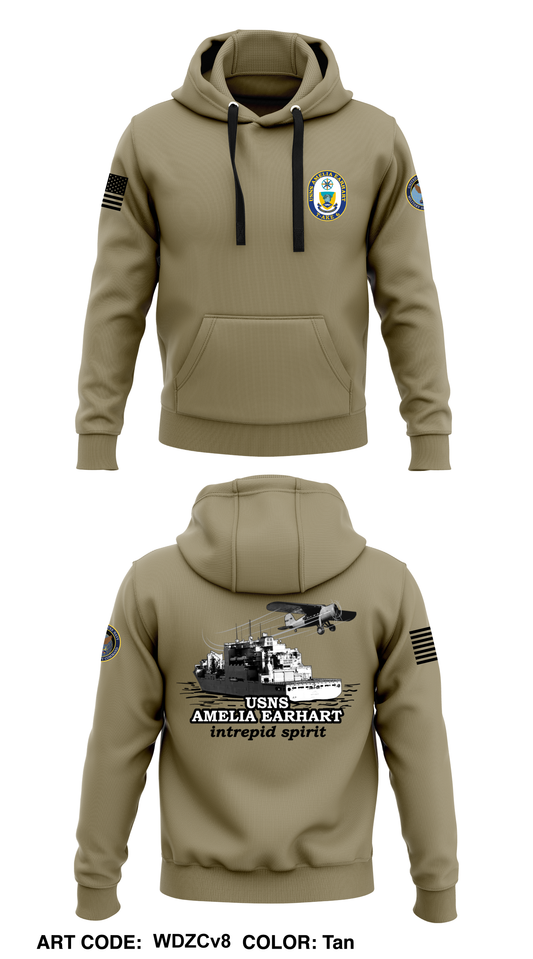 USNS AMELIA EARHART  Core Men's Hooded Performance Sweatshirt - WDZCv8