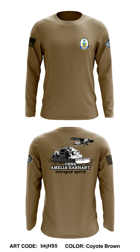 USNS AMELIA EARHART Core Men's LS Performance Tee - bkjHS5