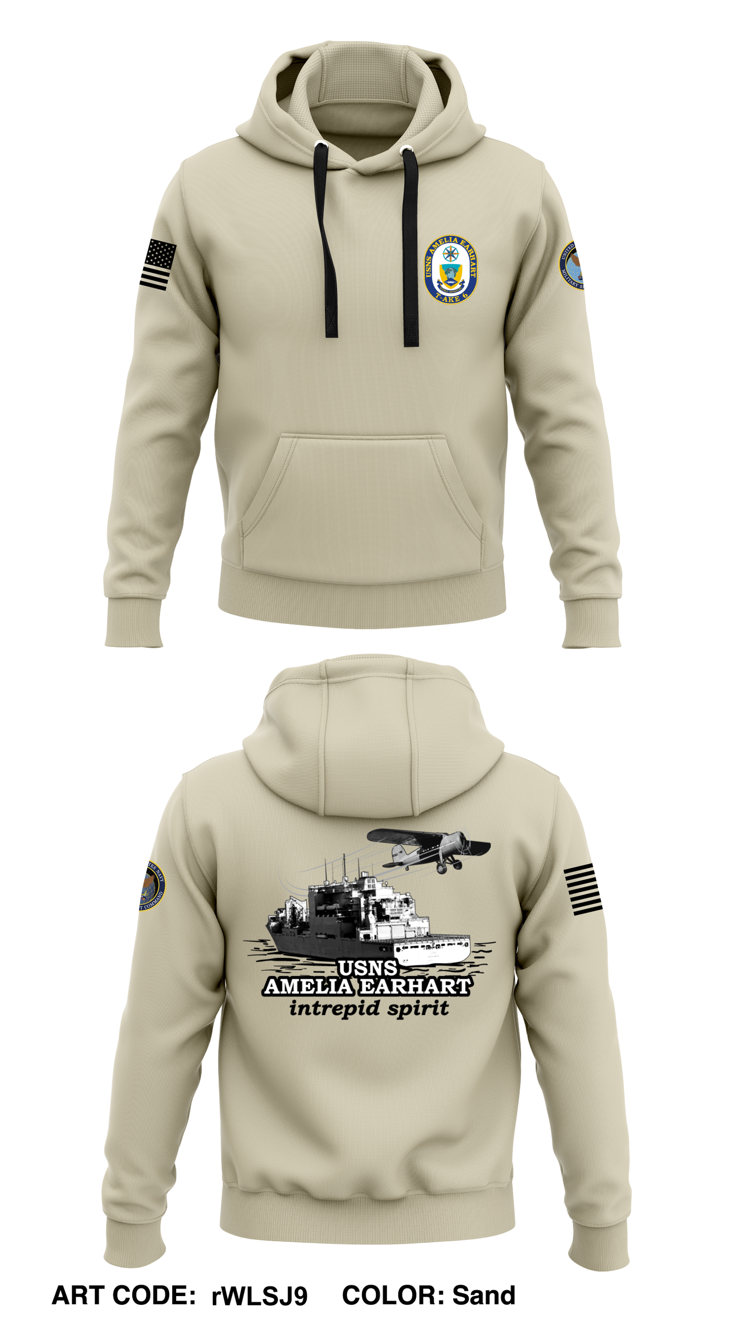 USNS AMELIA EARHART  Core Men's Hooded Performance Sweatshirt - rWLSJ9