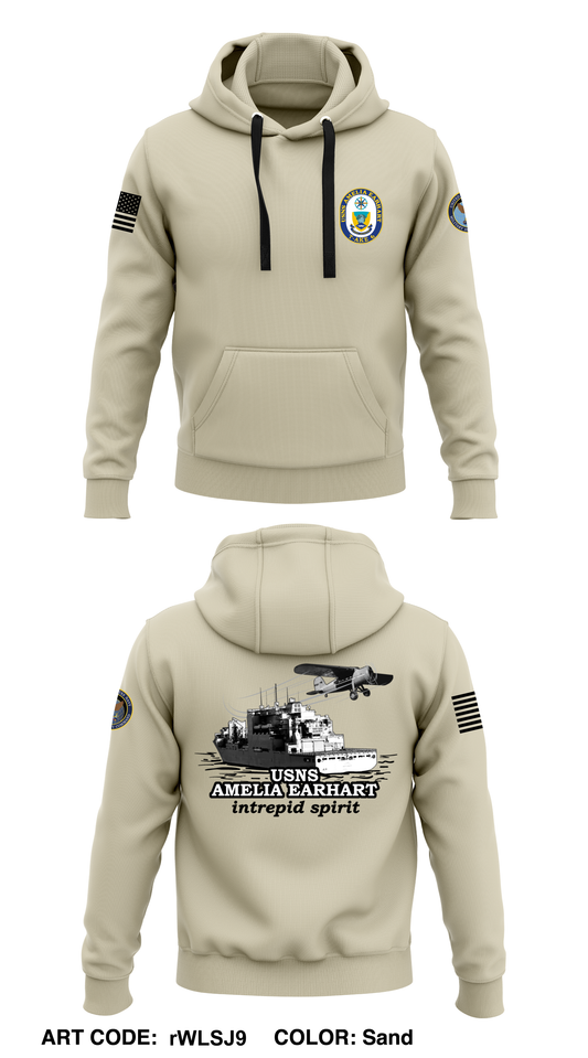 USNS AMELIA EARHART  Core Men's Hooded Performance Sweatshirt - rWLSJ9
