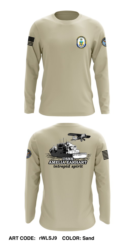 USNS AMELIA EARHART Core Men's LS Performance Tee - rWLSJ9