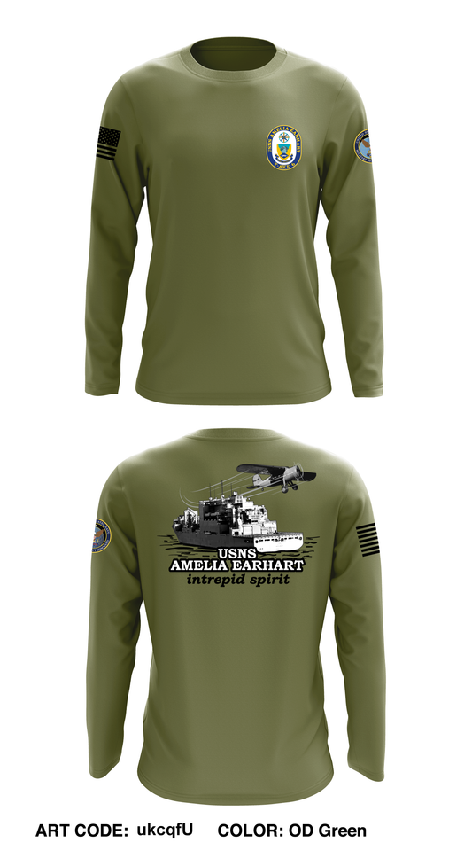 USNS AMELIA EARHART Core Men's LS Performance Tee - ukcqfU