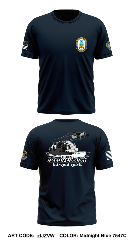 USNS AMELIA EARHART Core Men's SS Performance Tee - zfJZVW