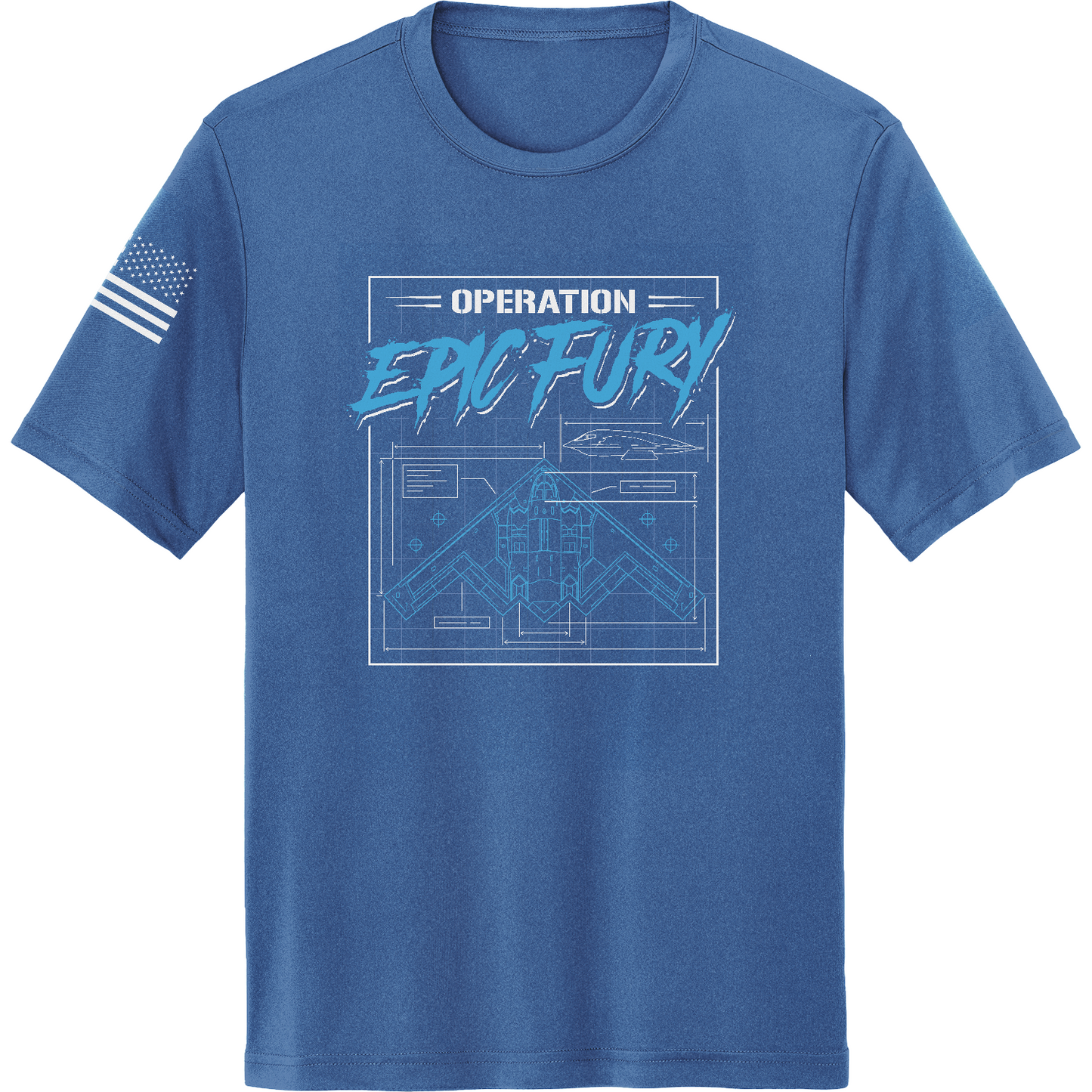 Operation Epic Fury Hi-Tech SS Performance Tee - Blueprint