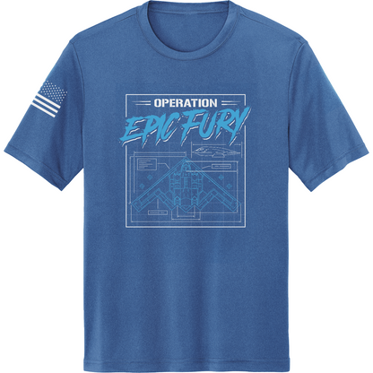 Operation Epic Fury Hi-Tech SS Performance Tee - Blueprint