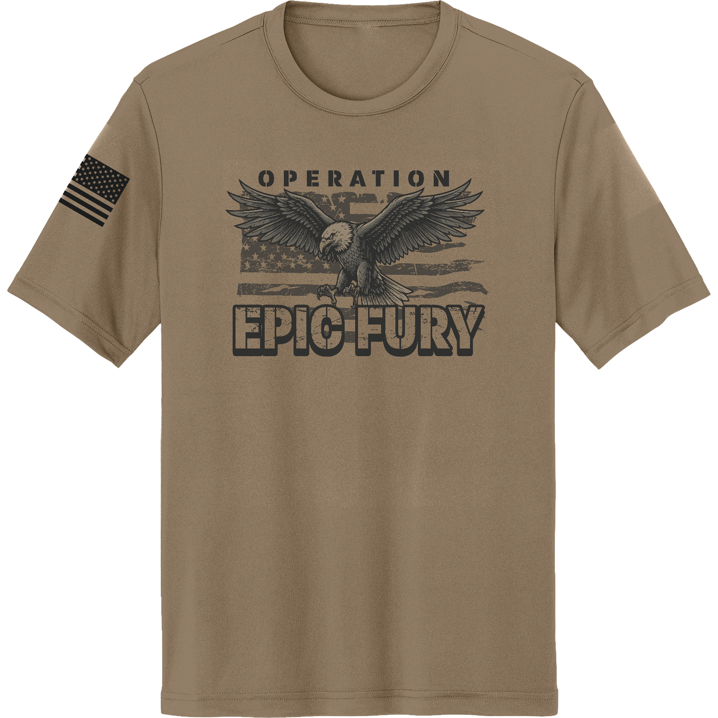 CUSTOM Operation Epic Fury Hi-Tech SS Performance Tee - Eagle Flag