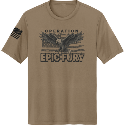 CUSTOM Operation Epic Fury Hi-Tech SS Performance Tee - Eagle Flag
