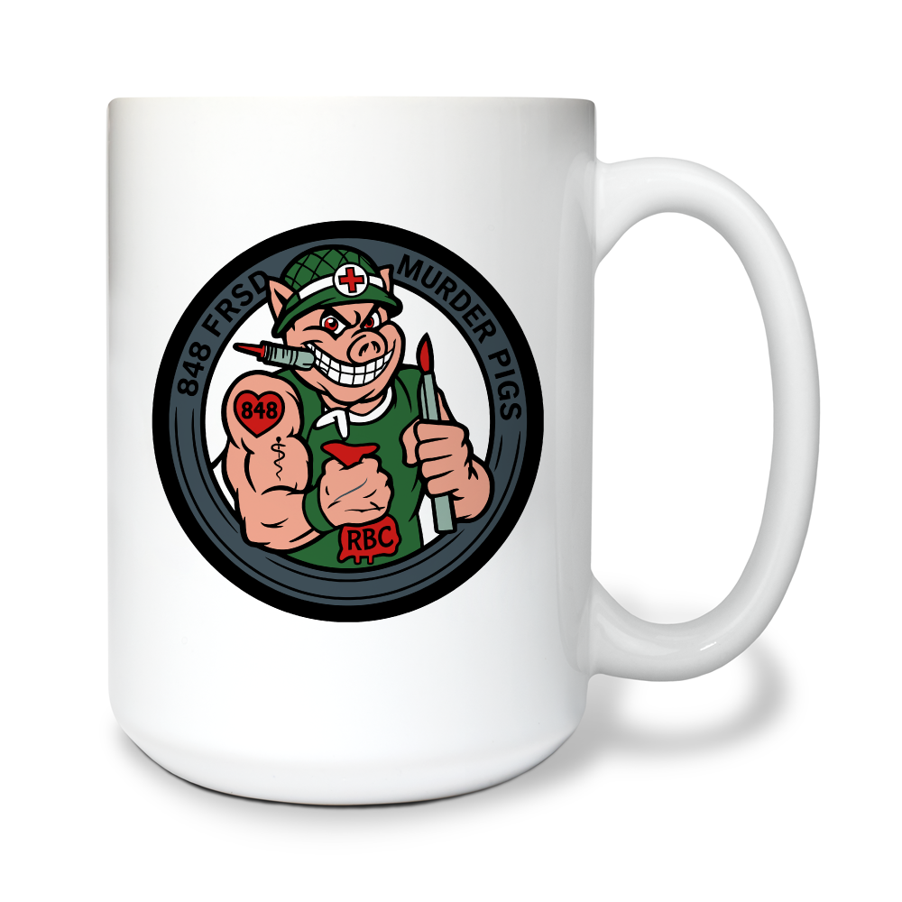 848 FRSD 15 oz White Ceramic Mug - Xiovpo