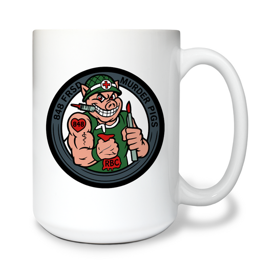 848 FRSD 15 oz White Ceramic Mug - Xiovpo