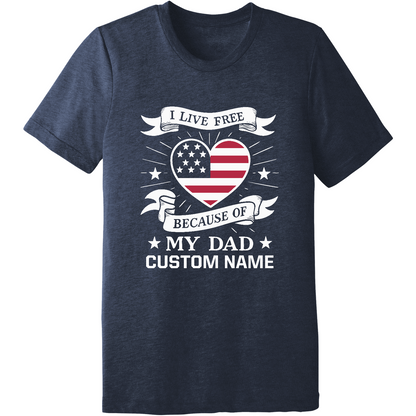 CUSTOM Emblem Comfort Unisex Triblend SS Tee - Live Free Heart Dad