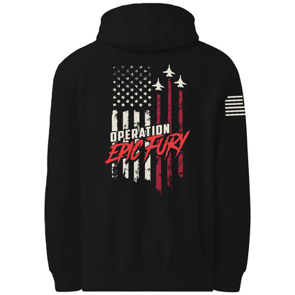 CUSTOM Operation Epic Fury Comfort Unisex Hooded Sweatshirt - Flag