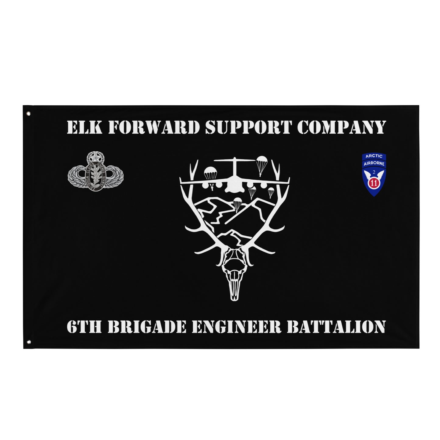 E Co, 6 BEB 2nd Brigade, 11th Airborne Division Rugged 3'x5' Wall Flag - JaZydc