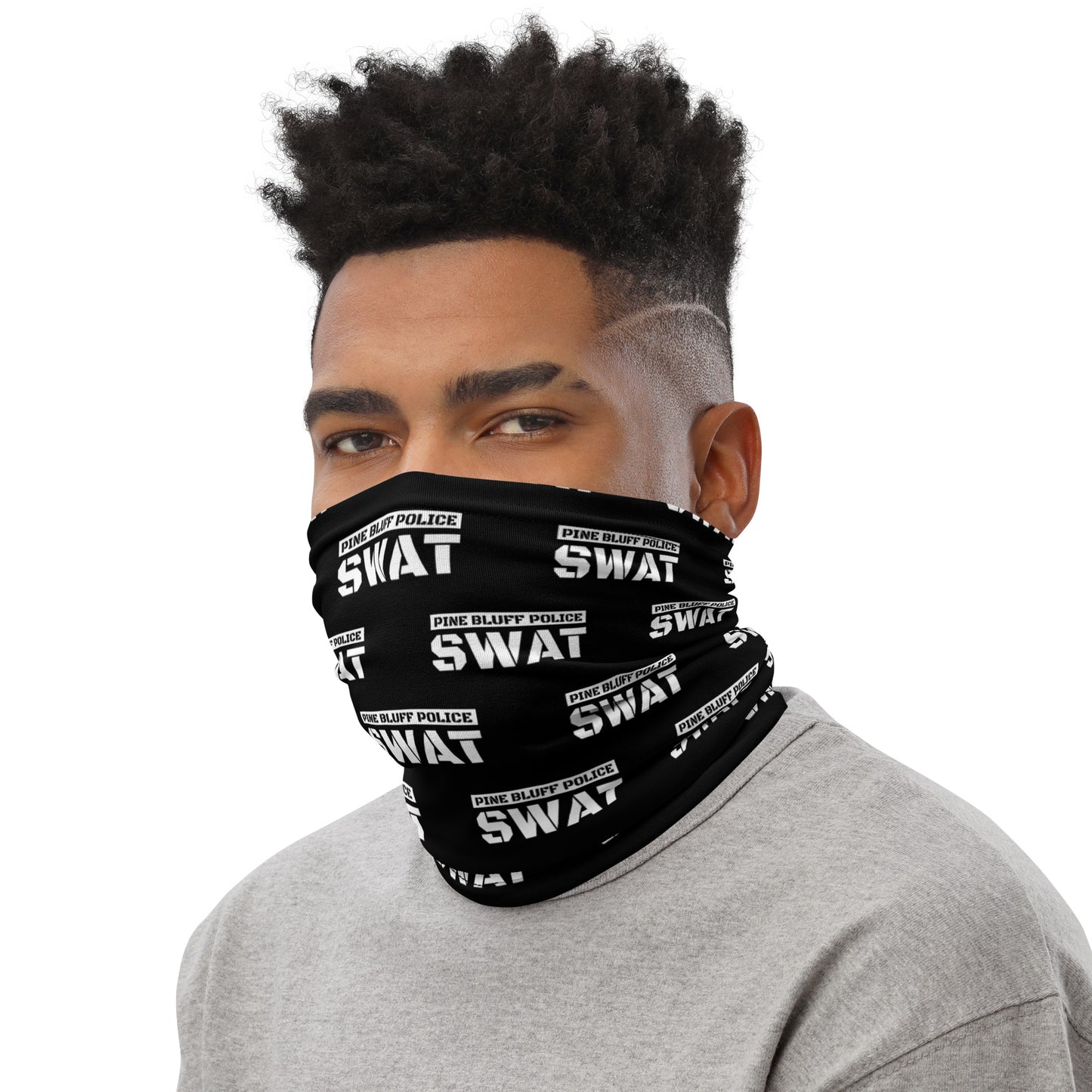 Pine Bluff Police SWAT Emblem Shield Neck Gaiter - BLKVDX