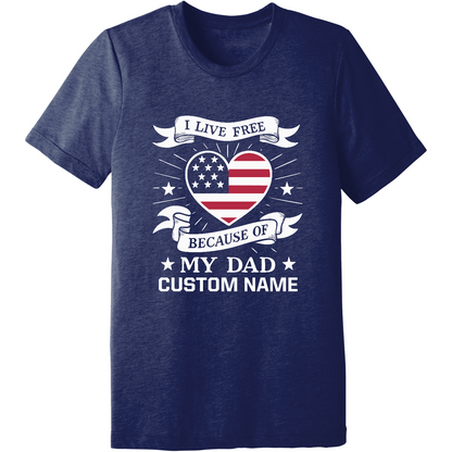 CUSTOM Emblem Comfort Unisex Triblend SS Tee - Live Free Heart Dad