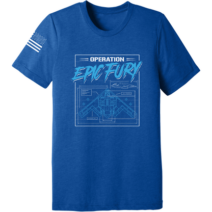Operation Epic Fury Comfort Unisex Triblend SS Tee - Blueprint