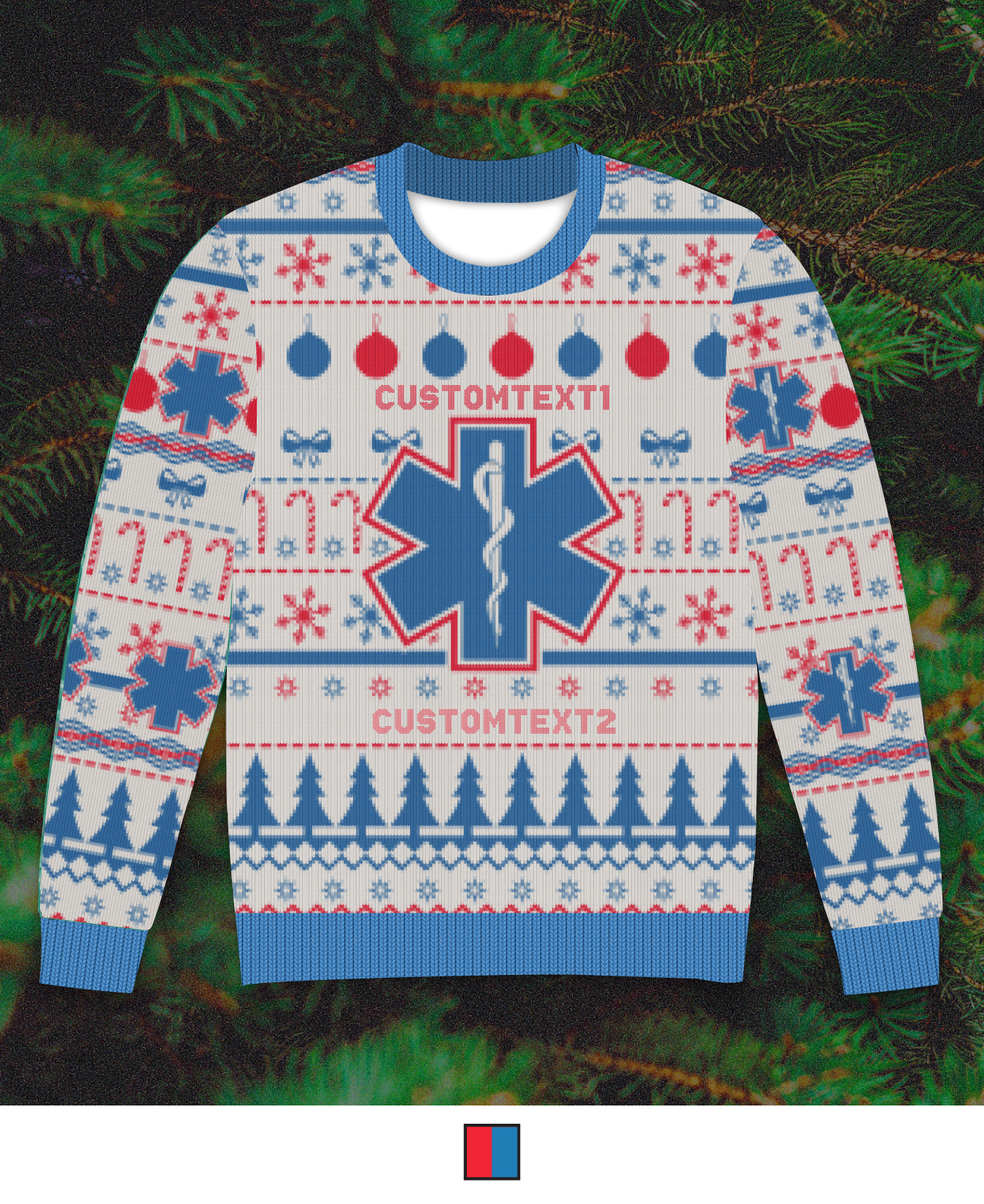 CUSTOM Emblem Ugly Holiday Faux Sweater Series - EMS