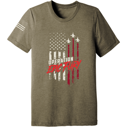 CUSTOM Operation Epic Fury Comfort Unisex Triblend SS Tee - Flag