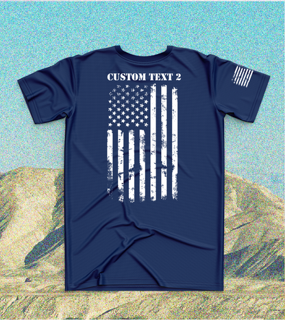 CUSTOM Emblem Flag Series Core Men's SS Performance Tee - White Flag