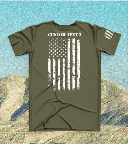 CUSTOM Emblem Flag Series Core Men's SS Performance Tee - White Flag