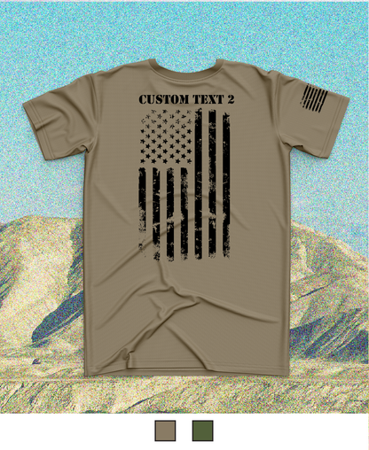 CUSTOM Emblem Flag Series Core Men's SS Performance Tee - Black Flag